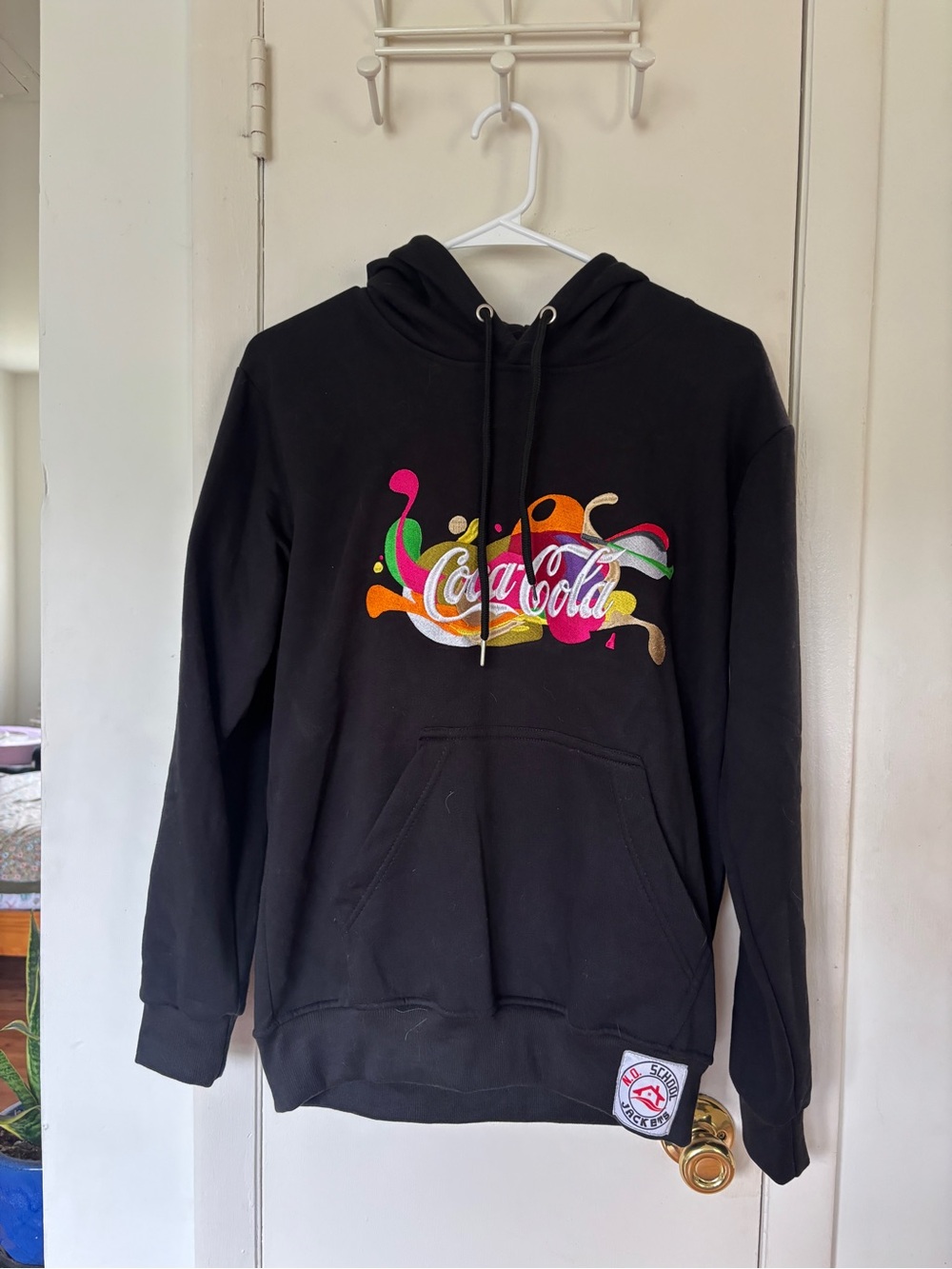 Coca Cola Black Hoodie with Multicolor Logo